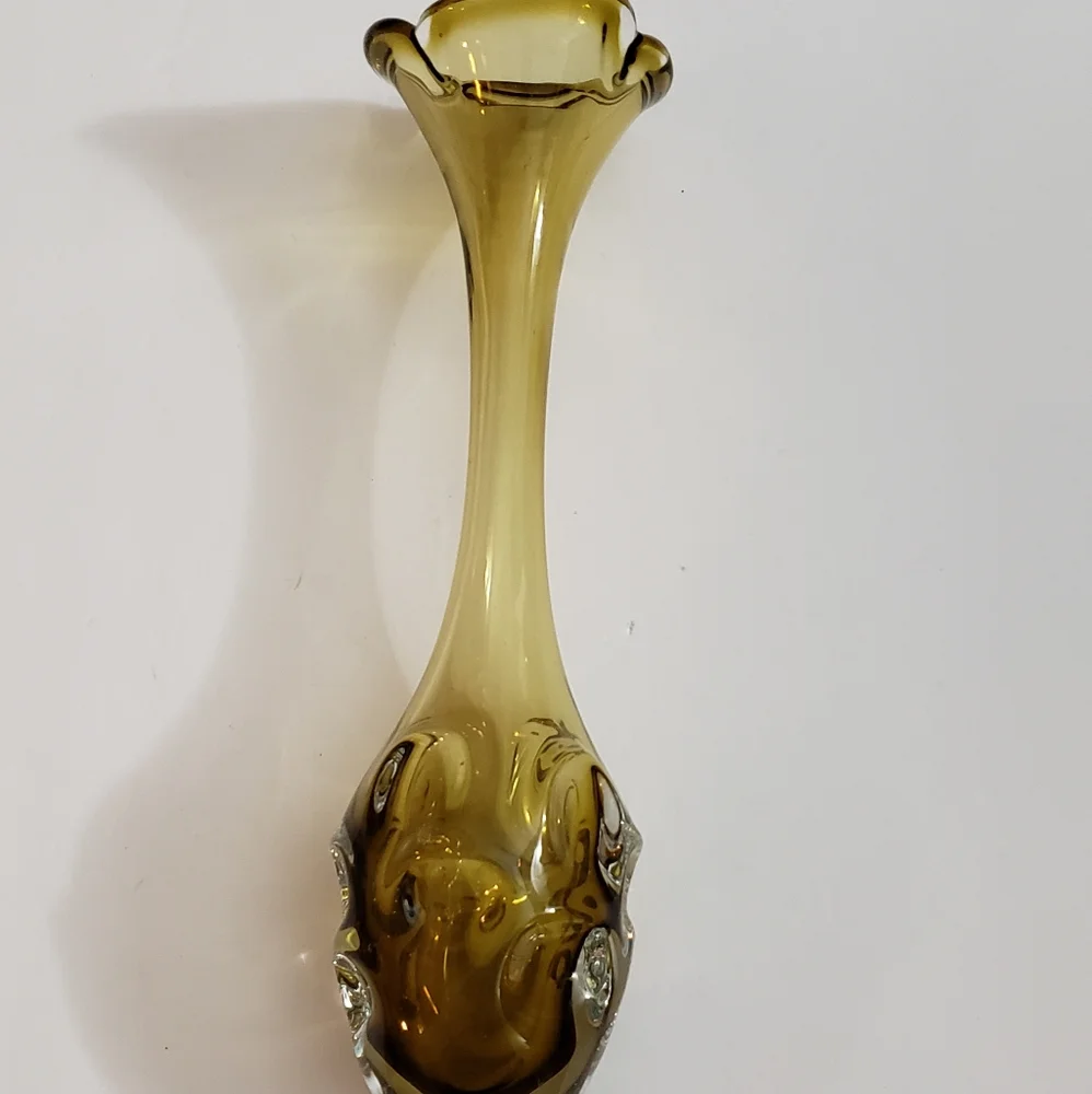 Art Glass Hand Blown Vase Single Stem